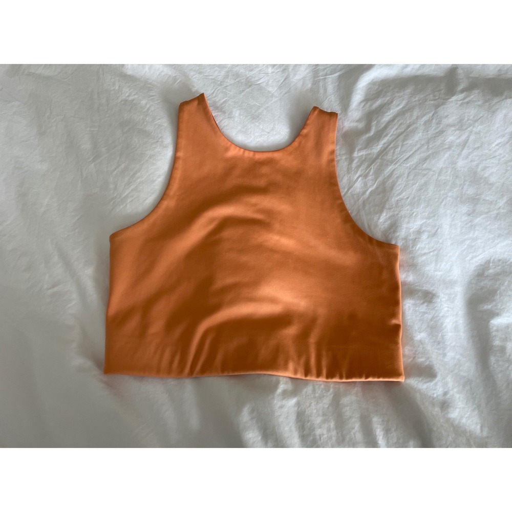 Girlfriend Collective Topanga Halter Sports Bra Apricot Compressive Medium